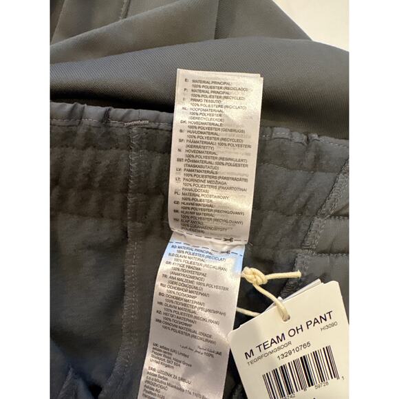 Adidas Pants Mens Size 2XL Gray Performance Fleece Lined Open Hem Zip Ankles - Picture 8 of 13
